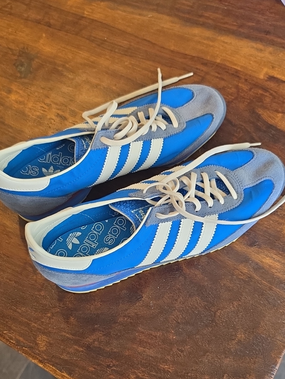 adidas Blue and Gray Retro Runner Sneakers Women Size 10